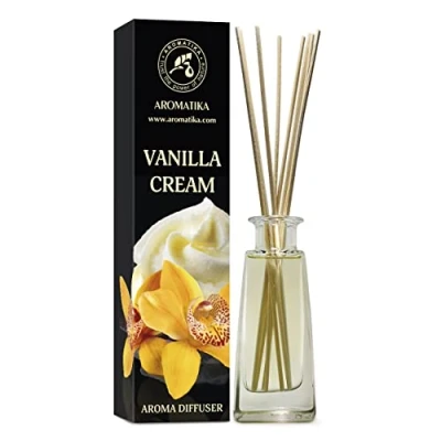 Immagine di Diffusore di Aromi Crema alla Vaniglia 100ml a Bastoncini Fragranza per Ambienti Deodorante Profumato Regalo Natale
