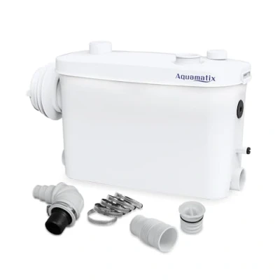 Immagine di Aquamatix Trituratore Pompa Maceratore 400W per Acque reflue Sanitarie 100L/min Impianto di sollevamento 3 ingressi WC sospesi a parete 6,5 m linea trasporto verticale