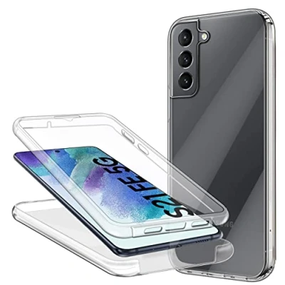Immagine di ZYIMOU Cover Compatibile con Samsung Galaxy S21 Fe, 360 Gradi Trasparente Ultra Sottile in Silicone TPU Anteriore e PC Indietro Custodia Cellulare Bumper Protezione Premium Resistente Case