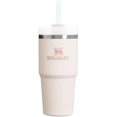 Immagine di STANLEY Quencher FlowState H2.0 Bicchiere termico sottovuoto in acciaio inox con coperchio e cannuccia, per acqua, tè freddo o caffè, frullati altro, colore: quarzo rosa 2.0, 400 ml