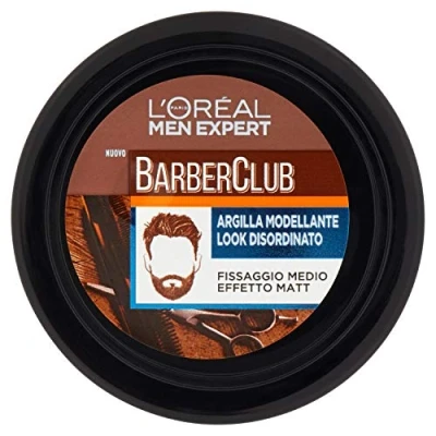 Immagine di L&#039;Oréal Paris Men Expert Crema Barber Club, Argilla Modellante Effetto Matt e Rimodellabile per un Look Disordinato, Capelli Corti, Medi Lunghi, 75 ml, Confezione da 1