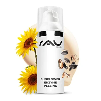 Immagine di RAU Sunflower Enzyme Peeling 50 ml Viso enzimatica frutta con del Burro di Karite e Squalane. Scrub morbido a base enzimi. Gel Esfoliante efficace per un Pulizia in profondità.