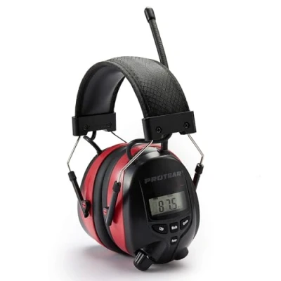 Immagine di PROTEAR Cuffie Antirumore Bluetooth con radio FM / AM e microfono incorporato, protettive contro il rumore perfette per Falciare, Segare, Officina, SNR 30dB