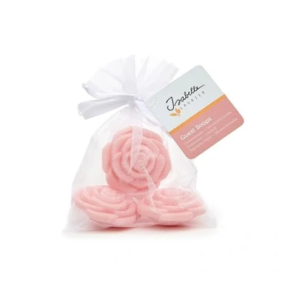 Immagine di Isabelle Laurier Set di 3 saponi a forma rose in un sacchetto organza 98% ingredienti naturali Regalo da donna
