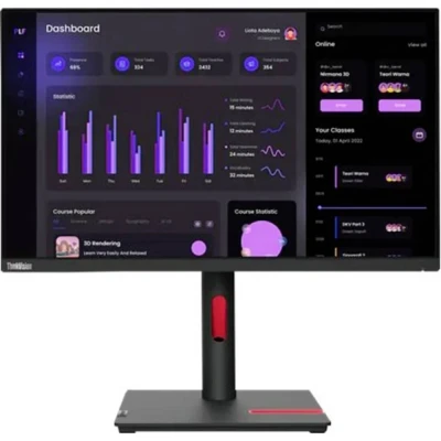 Immagine di Lenovo ThinkVision T24i 30 Monitor LED ERP E (A G) 60.5 cm (23.8 pollici) 1920 x 1080 Pixel 16:9 4 ms DisplayPort, Audio Line out, HDMI ™, USB 3.0, VGA IPS