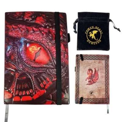 Immagine di Power Beast Dungeon Taccuino del Drago + Borsa porta Dadi, Libro Dungeons and Dragons, Master, Compendio, Diario, Grimorio, della Magia, D&amp;D, DND, Dragon, RPG.