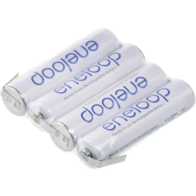 Immagine di Pacco batteria 4x Ministilo (AAA) Panasonic eneloop Reihe F1x4 linguette a saldare Z NiMH 4.8 V 750 mAh