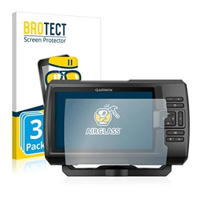 Immagine di brotect Pellicola Protettiva Vetro per Garmin Striker Plus 5cv Protezione Schermo (3 Pezzi) [Durezza Estrema 9H, Chiaro]