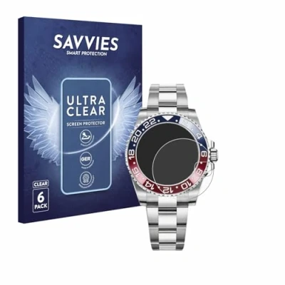 Immagine di savvies (6 Pezzi Pellicola Protettiva per Rolex GMT Master II Protezione Schermo Trasparente