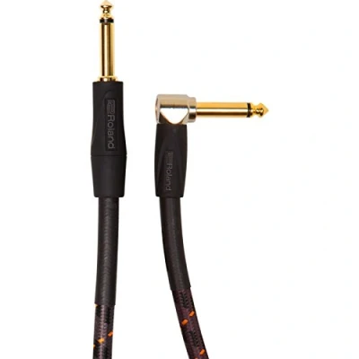 Immagine di Cavo Patch/Pedale Roland Gold Series?Connettori Dritto Angolo Retto da 1/4?, Lunghezza 3 M/ 10 Ft. Ric G10A