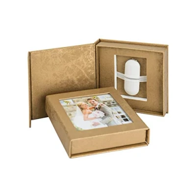 Immagine di Elegante scatola USB per matrimonio Bianco, nero, bianco perla, oro, argento