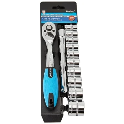 Immagine di Blue Spot Tools 1502 Set cricchetto e bussole da 3/8&quot; (10 24 mm), Finitura cromata, not_applicable