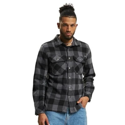 Immagine di Brandit JEFF LONG Sleeve Camicia, Uomo, Taglia: XXL, Black grey
