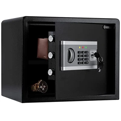 Immagine di KESSER® Cassaforte elettr. Incl. box batteria elettronica 3x doppio cilindro di bloccaggio a muro pavimento mobile Illuminazione interna, L d&#039;argento