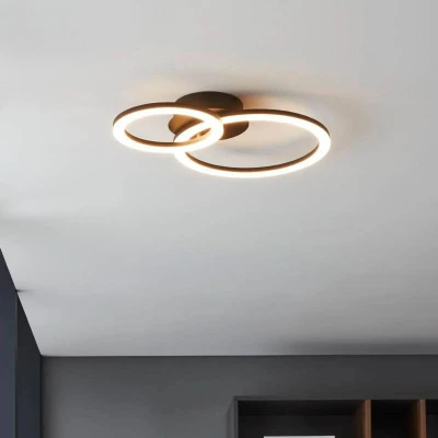 Immagine di Eglo connect z Smart Home LED soffitto Paranday Z, ZigBee, app e controllo vocale Alexa, colore luce regolabile (bianco caldo o freddo), dimmerabile, lampada in bianco nero, 45 x 30 cm