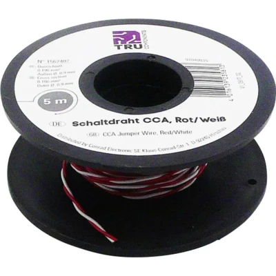 Immagine di TRU COMPONENTS 1567407 Cavo per cablaggi 2 x 0.20 mm² Rosso, Bianco 5 m