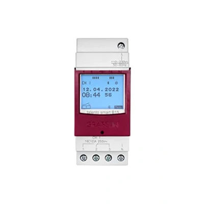 Immagine di GRÄSSLIN talento smart B15 43.02.0001.1 Orologio digitale modulare interfaccia Bluetooth per trasferimento dati senza contatto funzioni standard 1 canale Montaggio su guida DIN