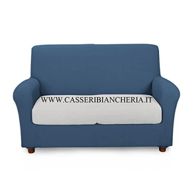 Immagine di Caleffi 51214 Cotone 1 Posti Melange Copridivano Elasticizzato, Blu