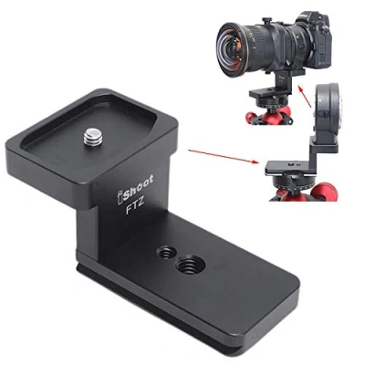 Immagine di iShoot Collare per obiettivo di ricambio treppiede, base ad anello compatibile con Nikon FTZ Mount Converter Lens Adapter Ring, supporto Arca Fit coda rondine