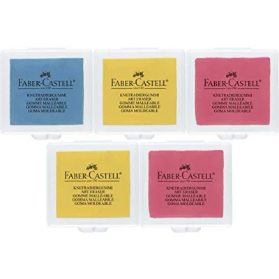 Immagine di Faber Castell Gomma da modellare Art Eraser (colore casuale in giallo, rosso o blu Confezione 5)