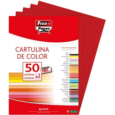 Immagine di Fixo 11120356 Confezione di 50 cartoncini, formato A3, colore: rosso carminio