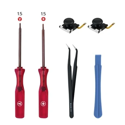 Immagine di Mcbazel Kit di Riparazione e Strumenti 6 in 1 per Joystick 3D Hall Maneggevole DIY, Sostituzione della Manopola del Gamepad Switch/Switch OLED/Lite Accessori Joy con Cacciavite
