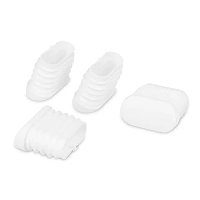 Immagine di GleitGut 4 tappi lamellari ovali per gambe oblique in plastica, inclinati da 0 a 20, colore bianco (38 x 20 mm)