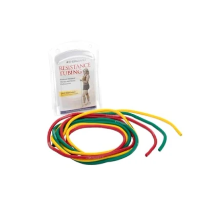Immagine di TheraBand tubi di resistenza, elastici professionali in lattice, parte superiore e inferiore del corpo, esercizio base, fisioterapia, pilates, allenamenti a casa riabilitazione, set per