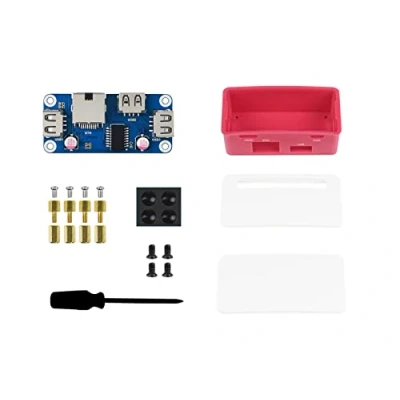 Immagine di IBest Ethernet/USB HUB Hat B with Box for Raspberry Pi Zero/Zero W/2 W/Zero WH/2 WH,Ethernet USB Case, 1x RJ45 Ethernet Port,3X Ports Compatible USB2.0/1.1