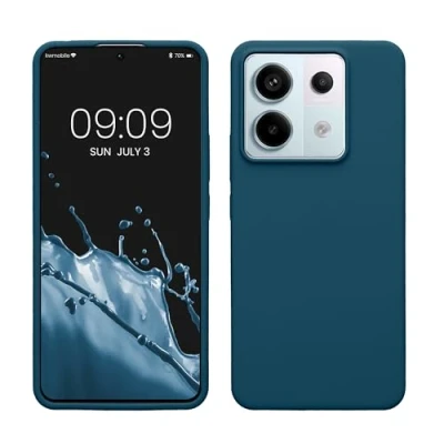 Immagine di kwmobile Cover per Xiaomi Redmi Note 13 Pro 5G / Poco X6 Custodia Back Case Smartphone in Silicone TPU Protezione Gommata petrolio matt