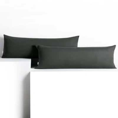 Immagine di DecoKing 2 federe 40 x 200 cm, in cotone, chiusura lampo, colore: grafite, ambra