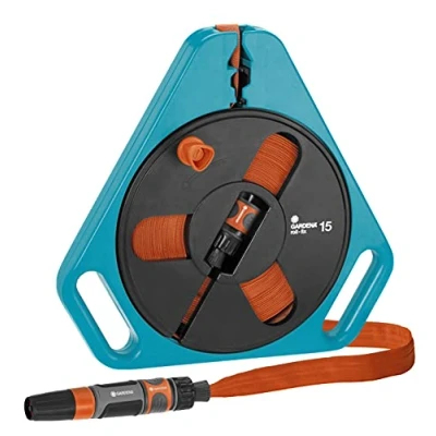 Immagine di GARDENA Roll Fix C 15 m 00756 20 13 mm 1/2 pollice 1 pz. Grigio, Nero, Arancione Avvolgitubo da giardino