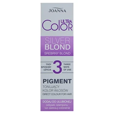 Immagine di JOANNA Pigmento colorante ultra colorato per capelli, neutralizzazione dei gialli indesiderati, può essere applicato in 3 modi, con balsamo shampoo, colore biondo argento, 100 ml
