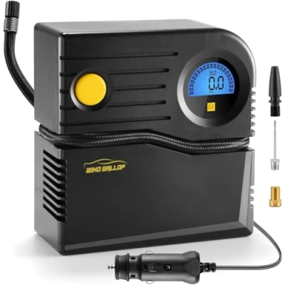 Immagine di WindGallop Mini Compressore Aria Portatile Auto 12V Professionale Gonfiatore Digitale per Pneumatici Pompa con Manometro e Adattatori Valvole (Blu)