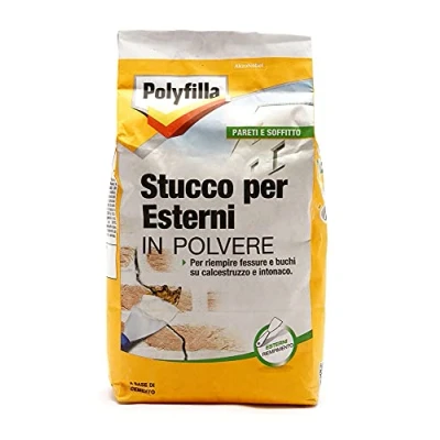 Immagine di POLYFILLA STUCCO per ESTERNI, a base di cemento, il riempimento su crepe fessure e buchi calcestruzzo intonaco, in Polvere 5KG