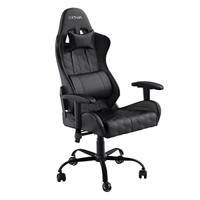 Immagine di Trust Gaming GXT 708 Resto Sedia Gaming, 360 con Cuscini Rimovibili, Regolabile in Altezza, Girevole da Scrivania per PC, Ufficio, Gioco Nero