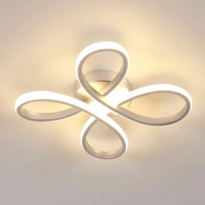 Immagine di Comely Plafoniera LED Soffitto, 30W 3375LM Lampada da Soffitto Moderna Creativo Forma di Fiore per Camera letto, Soggiorno, Cucina, Luce Calda 3000K, Dia 30cm, Argento