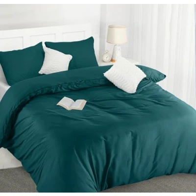 Immagine di Utopia Bedding Copripiumino 3 pezzi Una Piazza e Mezza Microfibra 200x200cm + Federe 50x75cm (Smeraldo)