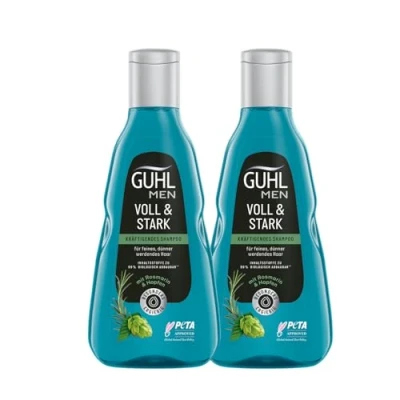 Immagine di Guhl Confezione risparmio da uomo piena e forte Contenuto: 2 x shampoo 250 ml Tipo di capelli: sottili, sottili con luppolo caffeina