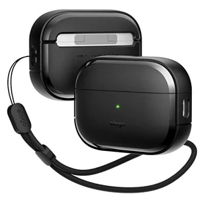 Immagine di elago Custodia EDC Compatibile con Apple AirPods Pro 2a Generazione (2022), Design Assorbimento degli Urti, Materiale TPU Resistente, Cordino Incluso, Protezione Completa del Corpo