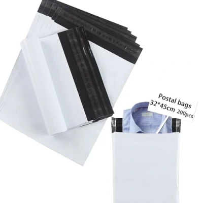 Immagine di huruirui 32x45cm/200pezzi Buste per Spedizioni Bianco Plastica Pacchi Vinted Autoadesive Anti manomissione Impermeabile Sacchetti Spedizione l&#039;imballaggio