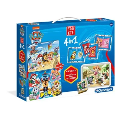 Immagine di Clementoni 18097 Edukit 4 in 1 Paw Patrol (memo, 2 puzzle da 30 pezzi, cubi) Made Italy Memory gioco di Memoria e logica, bambini, educativo 3 Anni+