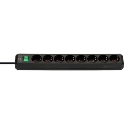 Immagine di Brennenstuhl 1159300018 Multipresa con interruttore 8 scomparti Nero Schuko 1 pz.