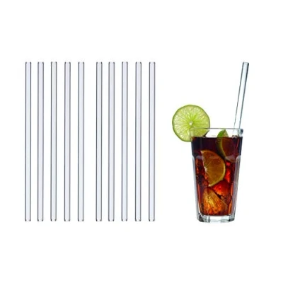 Immagine di TFA Dostmann GlasWerk Cannucce di vetro LONG, 14.2017.10, 10 pezzi, 23 cm, lavabili in lavastoviglie, per bevande lunghe/smoothies