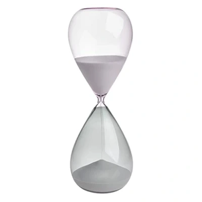 Immagine di TFA Dostmann Orologio clessidra grande, 18.6011.02.40, durata 60 minuti, combinazione di vetri colorati grigi e rosa, con sabbia