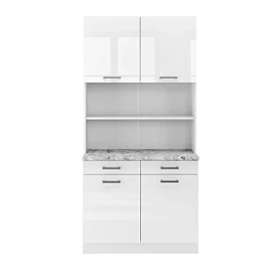 Immagine di Vicco Cucine componibili piccole R line, Bianco lucido, 100 cm, PL Marmo