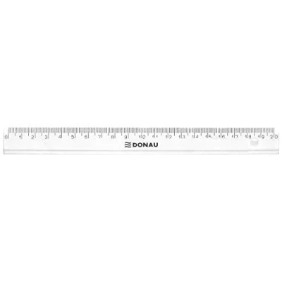 Immagine di DONAU 7052001PL 00 Righello in plastica/plastica resistente alla deformazione, estremamente rottura, bordi smussati indeformabili, 20 cm, trasparente, per scuola, ufficio, casa