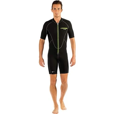 Immagine di Cressi, Lido Man 2 mm, Muta Shorty in Neoprene High Stretch, Uomo, Nero/Verde, XS