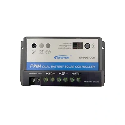 Immagine di EPEVER® PWM Regolatore di carica 10 A 12/24 V, Solar Charging Controller per 2 diverse batterie, Duo Batteria, EPIPDB Com