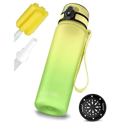 Immagine di My Vesperbox Minny borraccia per bambini a prova di perdite, 350 ml, 500 750 con cannuccia o colino, leggera in Tritan, senza BPA, asilo, scuola